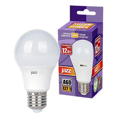 Лампа светодиодная PLED- SP A60 12w E27 3000K 230/50 Jazzway 