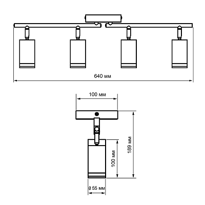 Светильник декоративный под лампу PCL 0204 4xGU10 BL 230V IP20