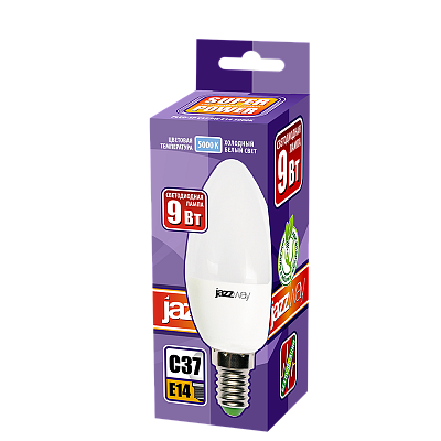 Лампа светодиодная PLED- SP C37 9w E14 5000K-E Jazzway 