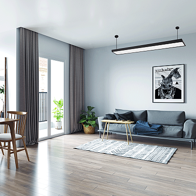 Светильник светодиодный накладной PSO-01 36w 4000K BLACK 1200х100 IP40