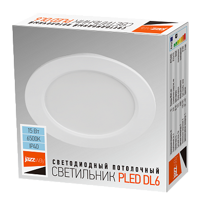Cветильник светодиодный встраиваемый PLED DL6 15w 6500K WH IP40