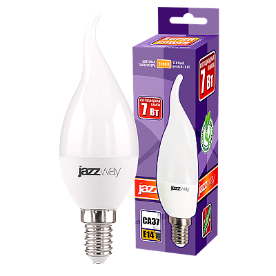 Лампа светодиодная PLED- SP CA37 7w E14 3000K  230/50 Jazzway 