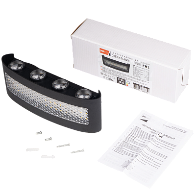 Светильник светодиодный настенный PWL-81210 8W+4W 4000K BL 230V IP54