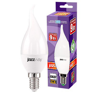 Лампа светодиодная PLED- SP CA37 9w E14 5000K-E Jazzway