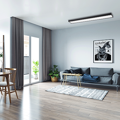 Светильник светодиодный накладной PSO-01 36w 4000K BLACK 1200х100 IP40