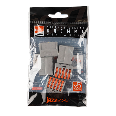 Клемма монтажная СМК PTC-5P 222-415 BL/5 450V 32A 0,08-2,5(4.0)mm2 / 5 шт./ Jazzway 