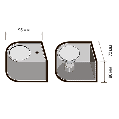 Светильники фасадные PDL-R 72080 GU10 -1 GR 230V IP65
