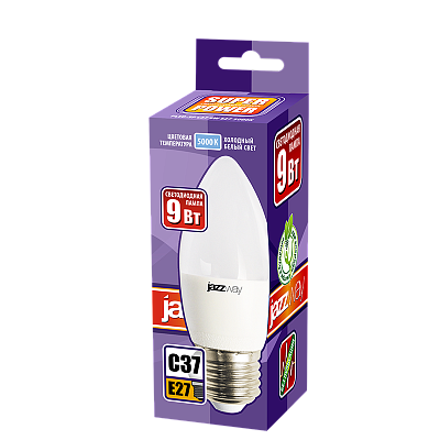 Лампа светодиодная PLED- SP C37 9w E27 5000K-E Jazzway 