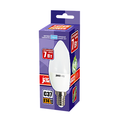 Лампа светодиодная PLED- SP C37 7w E14 5000K  230/50 Jazzway