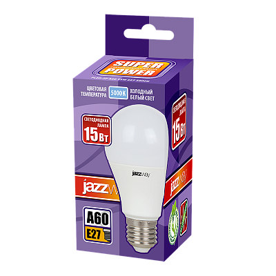 Лампа светодиодная PLED- SP A60 15w E27 5000K 230/50 Jazzway
